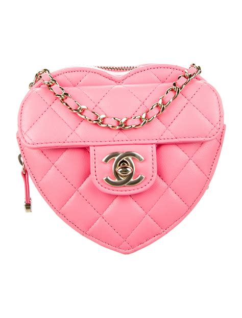 heart-shaped chanel bag 2022|Chanel in love heart bag.